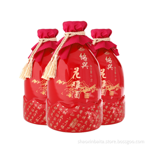 Anggur ukiran bunga 30 tahun shaoxing berwarna merah